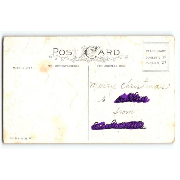 Happy New Year Postcard Child Boy In Top Hat Cuckoo Clock Vintage Stecher 218 B - Picture 2 of 2